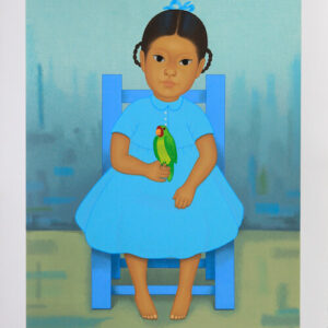 <b>Gustavo Montoya </b> <br>  Niña con perico <br>69x54 cm<br>