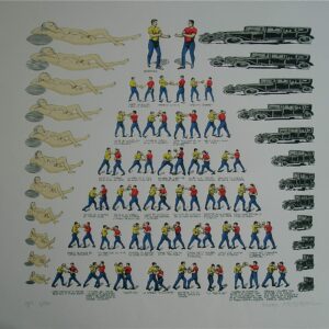 <b>Pedro Friedeberg </b> <br>  Luchas <br>66x66 cm<br>
