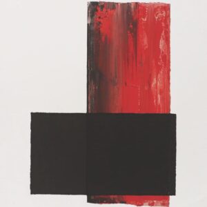 <b>Rafael Canogar </b> <br>  Negro rojo <br>56x45 cm<br>