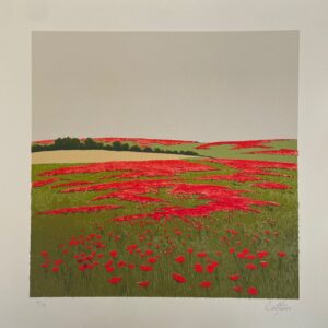 <b>Enrique Cattaneo </b> <br>  Campo de amapolas <br>40x40 cm<br>